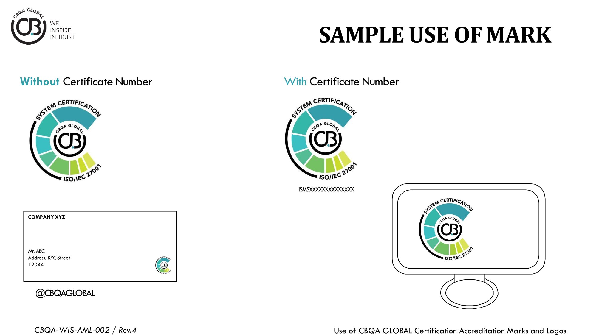 Use of Certification Mark - CBQA Global